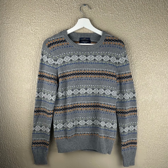American Eagle Outfitters Other - American Eagle Outfitters Men’s Sz Small Gray Fair Isle Crew Neck Sweater